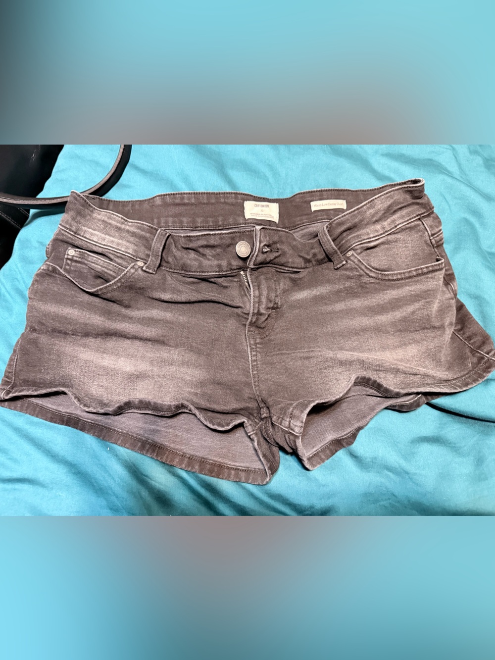 Cotton On Women's High-Rise Washed Black Denim Shorts